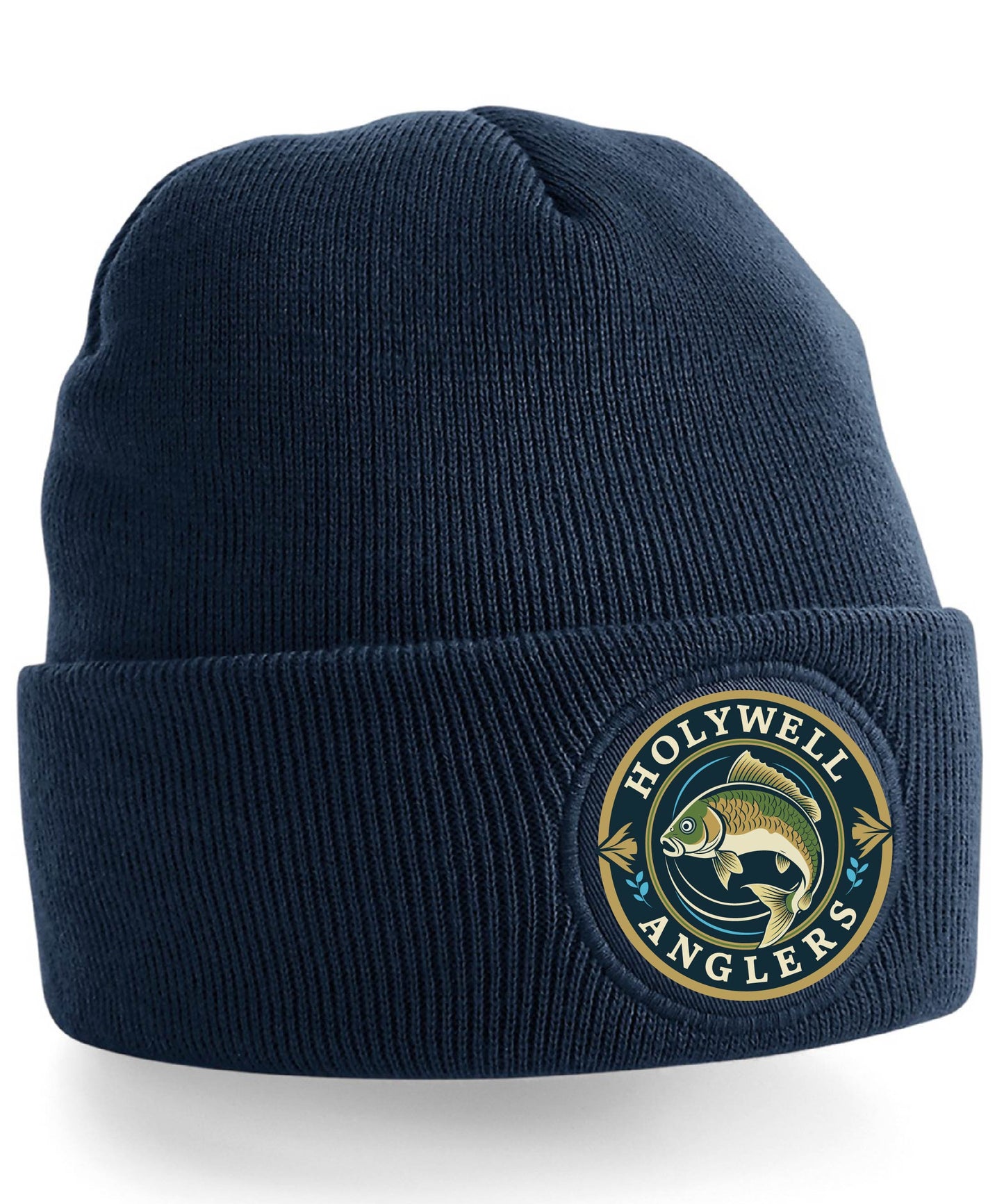 Circular patch beanie