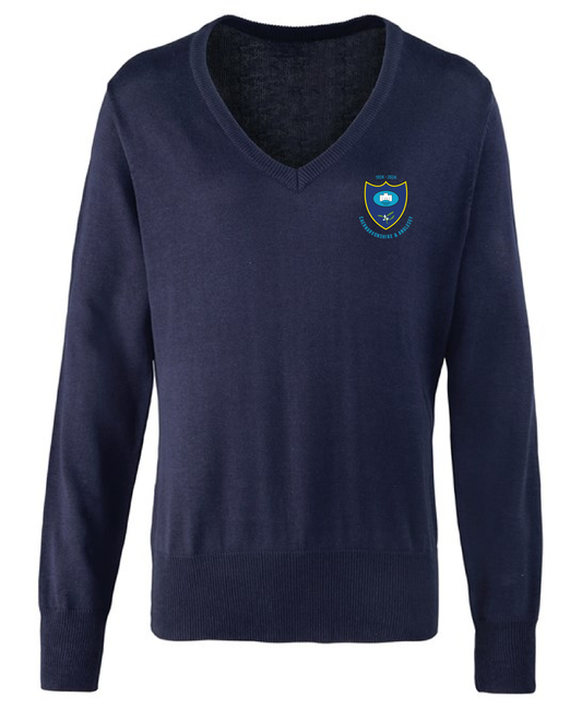 Women's v-neck knitted sweater
