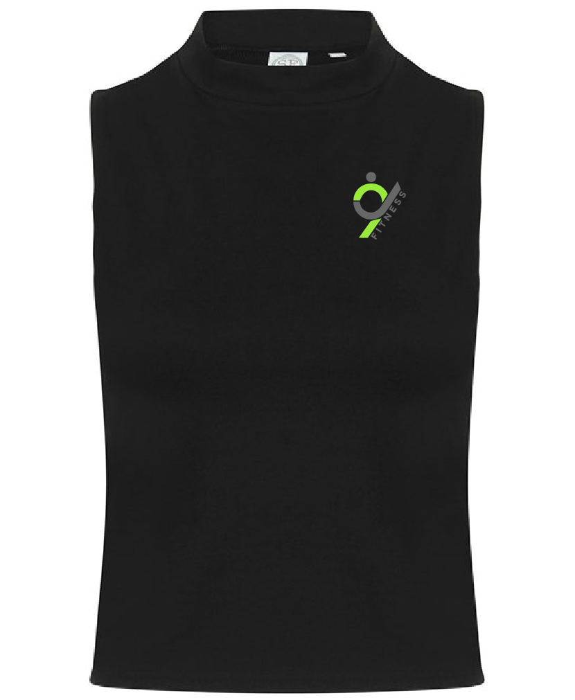 High neck crop vest