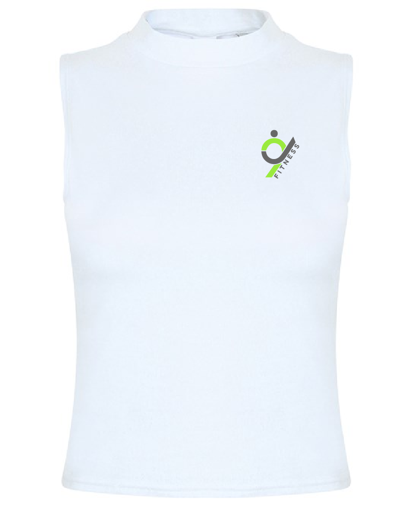 High neck crop vest